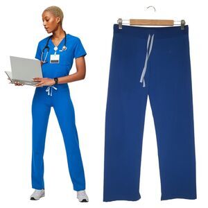 Figs Pants Womens S Scrubs FIONx Livingston Basic Straight Leg T21003 Royal Blue